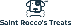 Logo of Saint Rocco's Treats with a dog icon and text